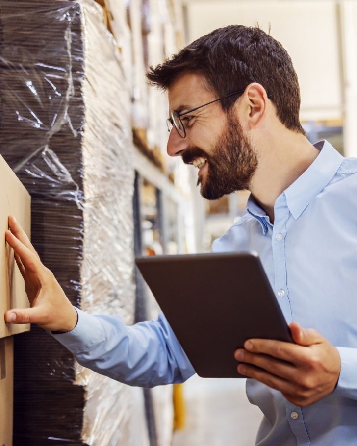 Man browsing B2B warehouse