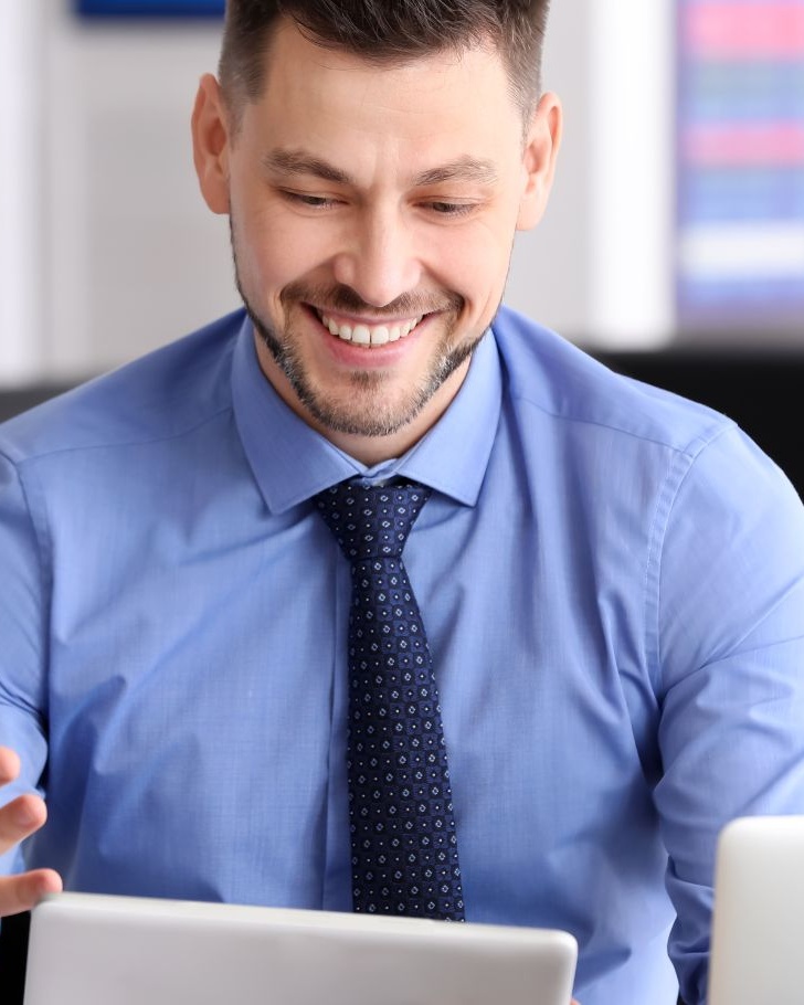 Man works on ecommerce optimization at work