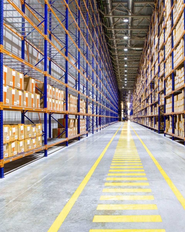 Big warehouse with full shelves