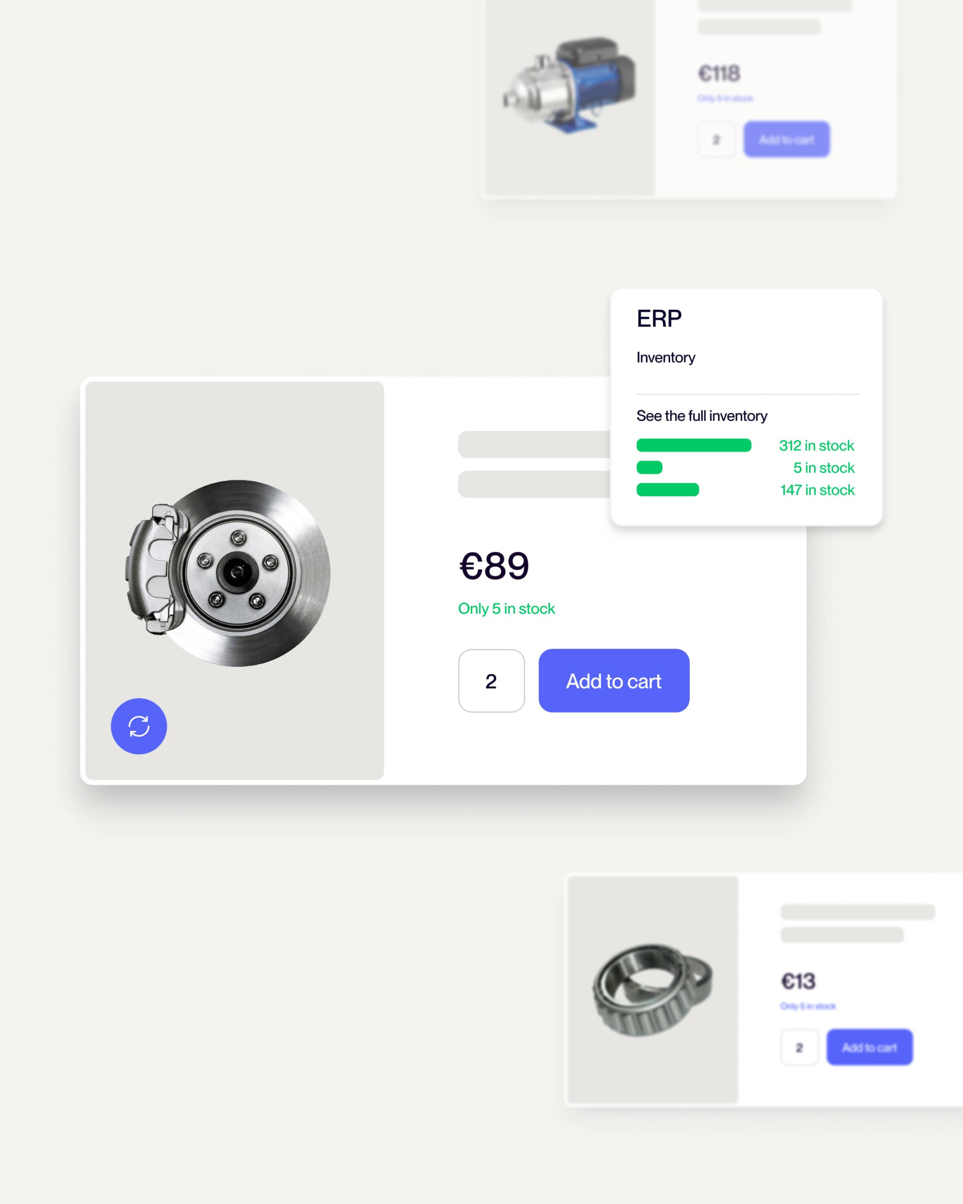 Real time stock product visual