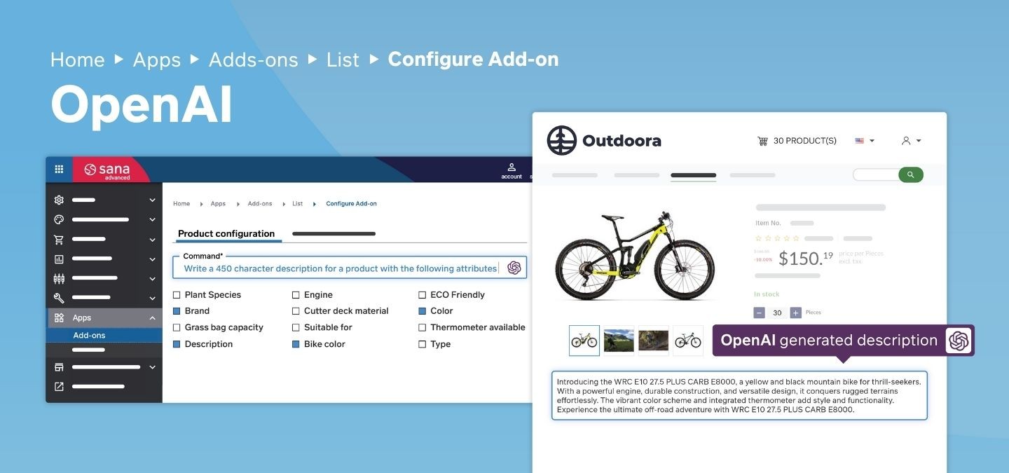 Sana Commerce Cloud OpenAI Product Descriptions