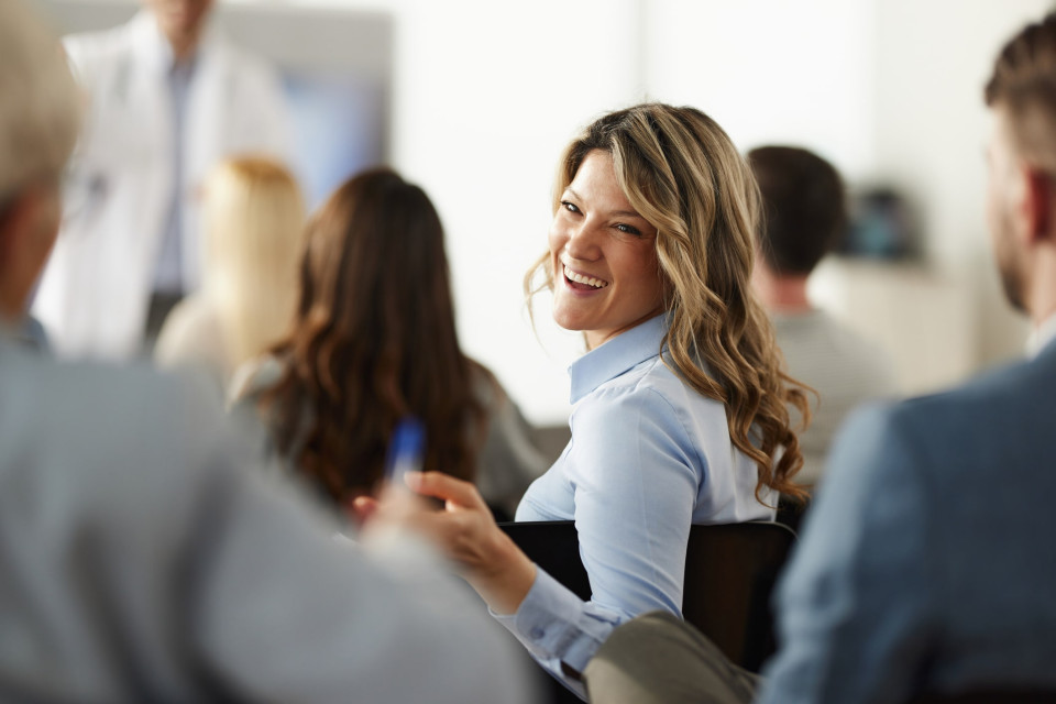 Woman smiling