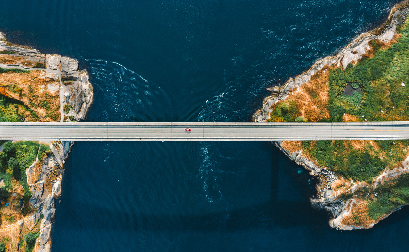 Bridge between two islands.