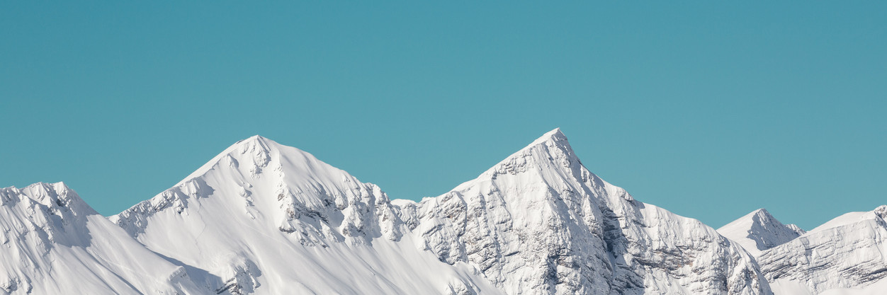 Mountains in Austria with blue sky