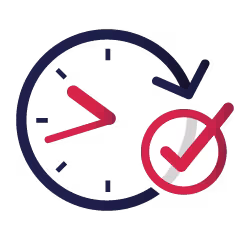 clock icon with a checkmark