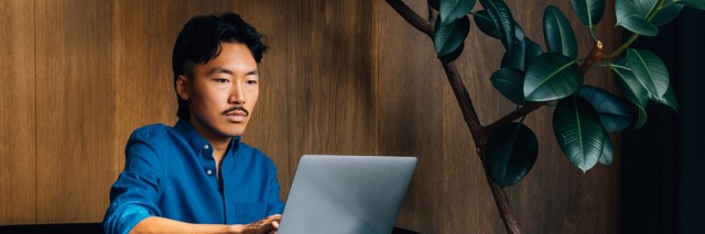 Man working on laptop