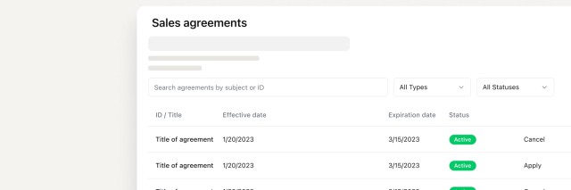 Sales Agreements product visual