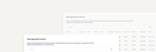 sales agreement widget