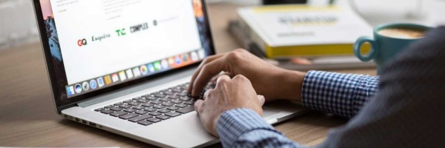 Man working on laptop
