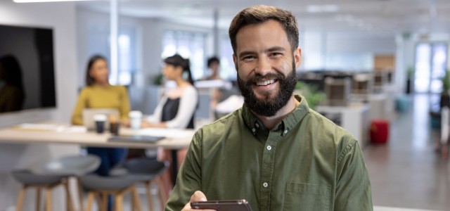 Man smiling at the office
