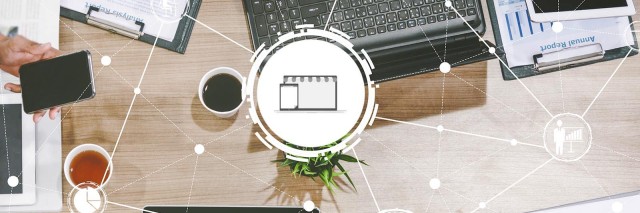 Image representing digital connections between people on various devices like mobile and computer