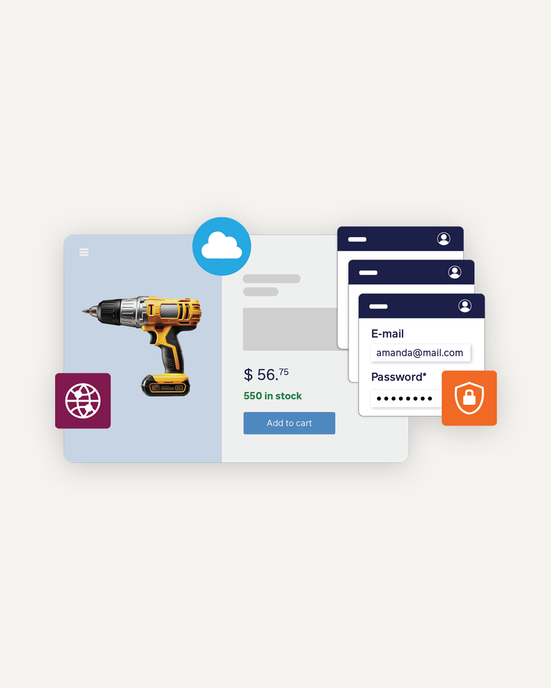 W_b2b web store hosting illustration