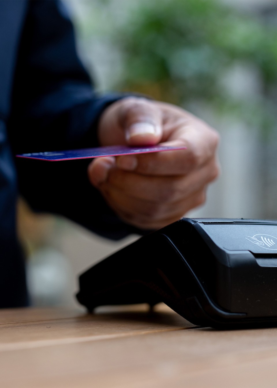 Customer paying using credit card