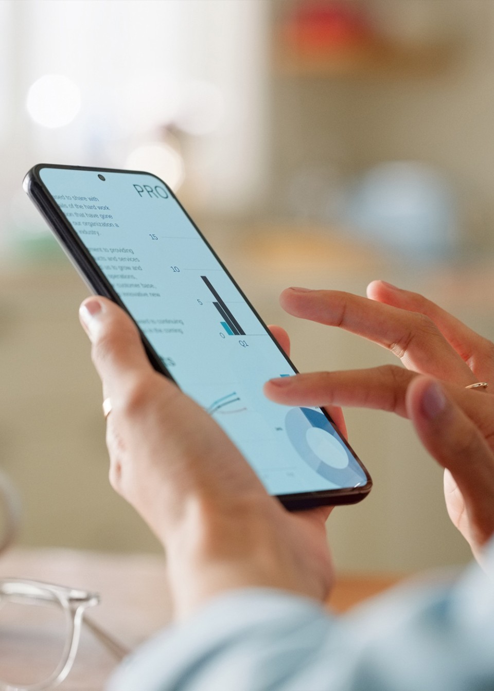 Phone in woman hands