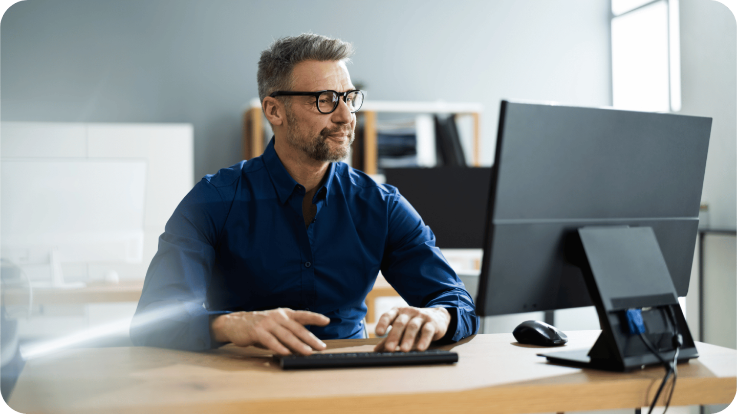 Man Using Computer in the Office