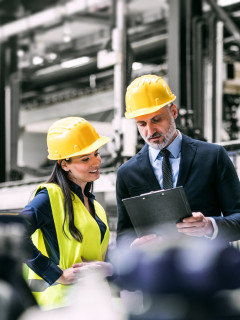 Manufacturing machinery team reading