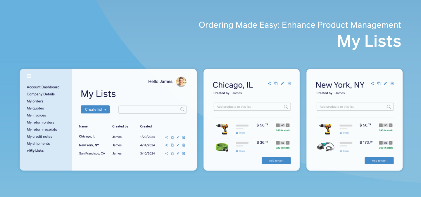 Enhanced My Lists feature: Simplify product management with category overview