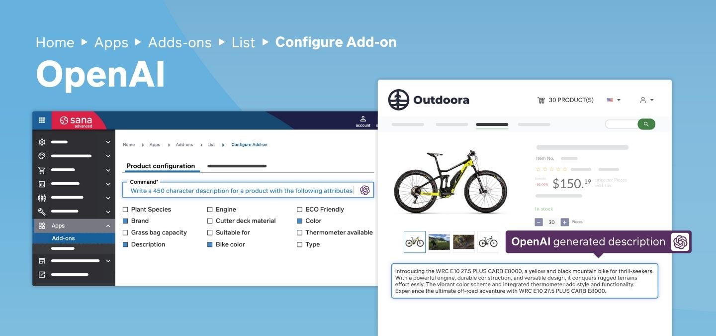 Sana Commerce Cloud OpenAI Product Descriptions