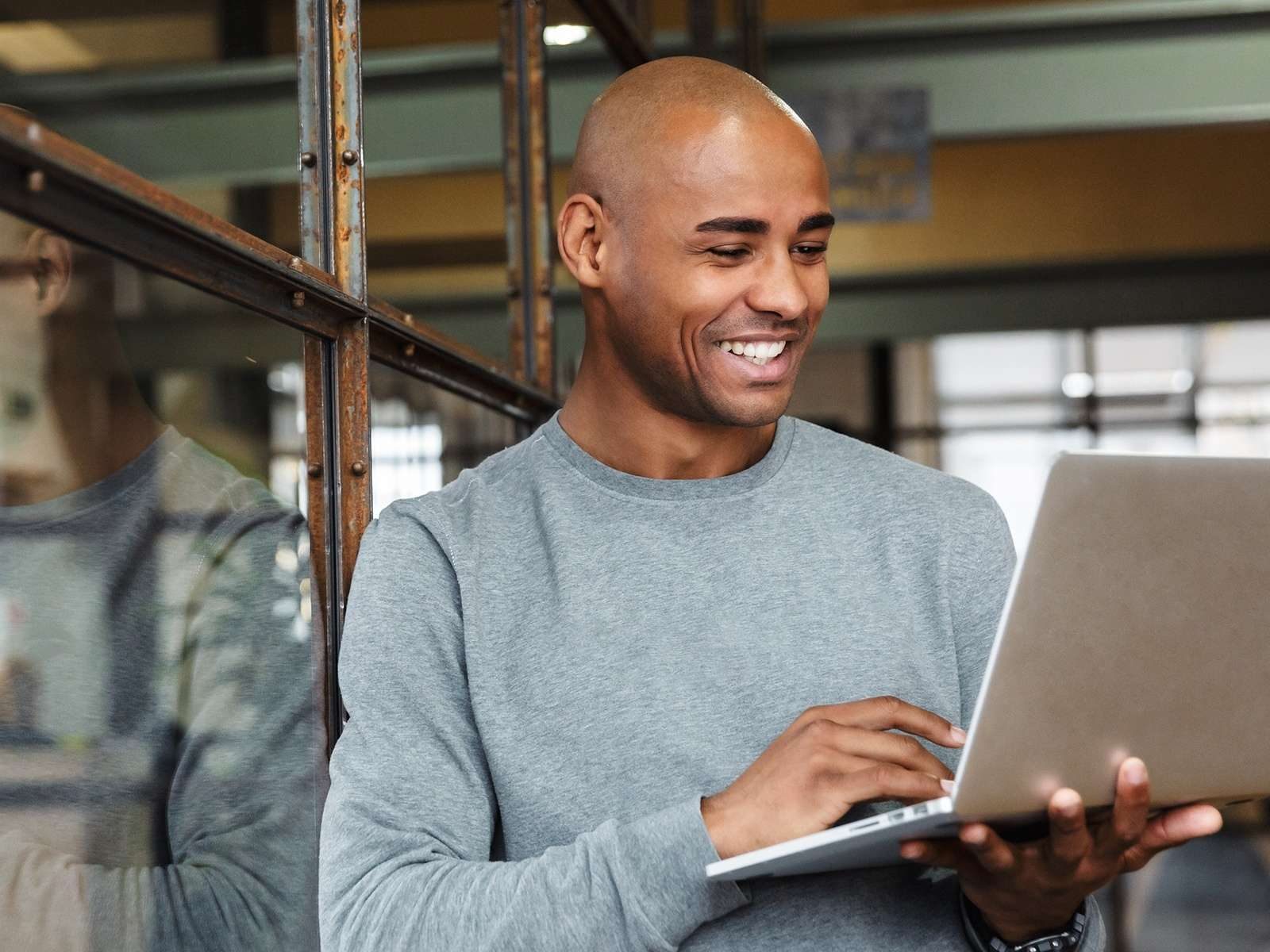 Man looking up how enterprises can succeed online