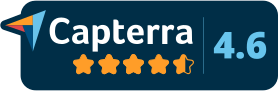 DE Homepage - Capterra 4.6 logo for Sana Commerce