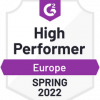 DE Homepage - G2 badge - Sana Commerce ranked High Performer Europe Spring 2022 ES