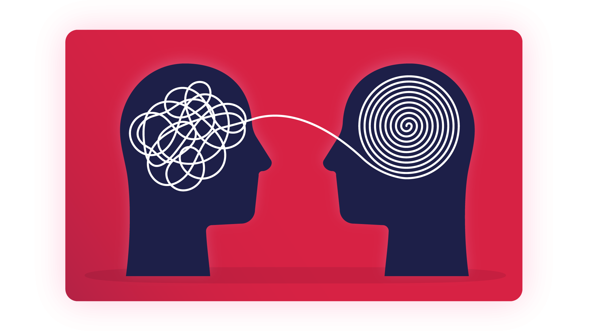 illustration of two heads looking at each other