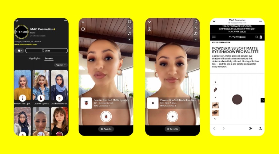 Mac Shoppable Lenses auf Snapchat als Beispiel für Social Commerce