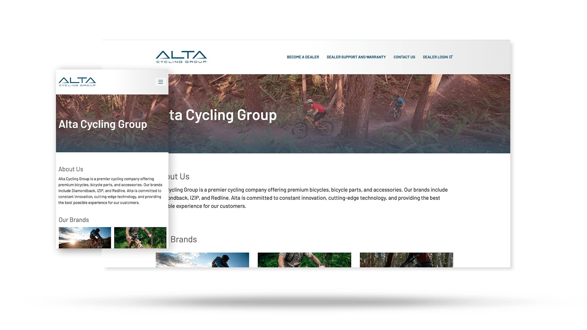 web stores for alta cycling group on mobile and desktop - Sana Commerce case study alta cycling group