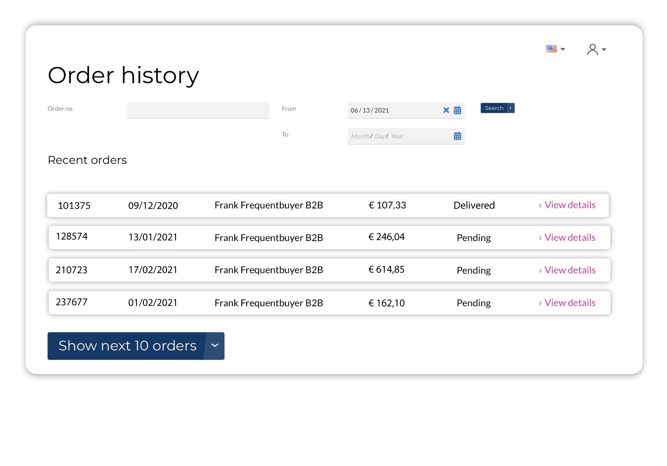 Gestiona el historial de pedidos online y offline