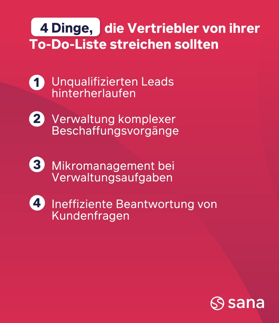 Liste mit Vertriebsoptimierung Tipps