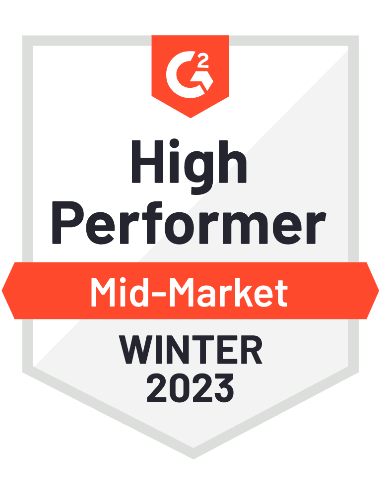 NL Homepage - G2 badge - Sana Commerce ranked High Performer Winter 2023