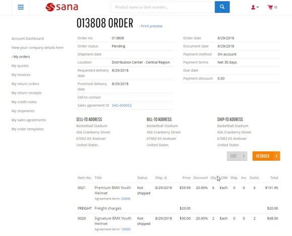 Order Detail Page